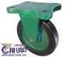 چرخ چدنی سبز روکش لاستیک سایز20 ثابت چرخ چدنی سبز روکش لاستیک سایز20 ثابت